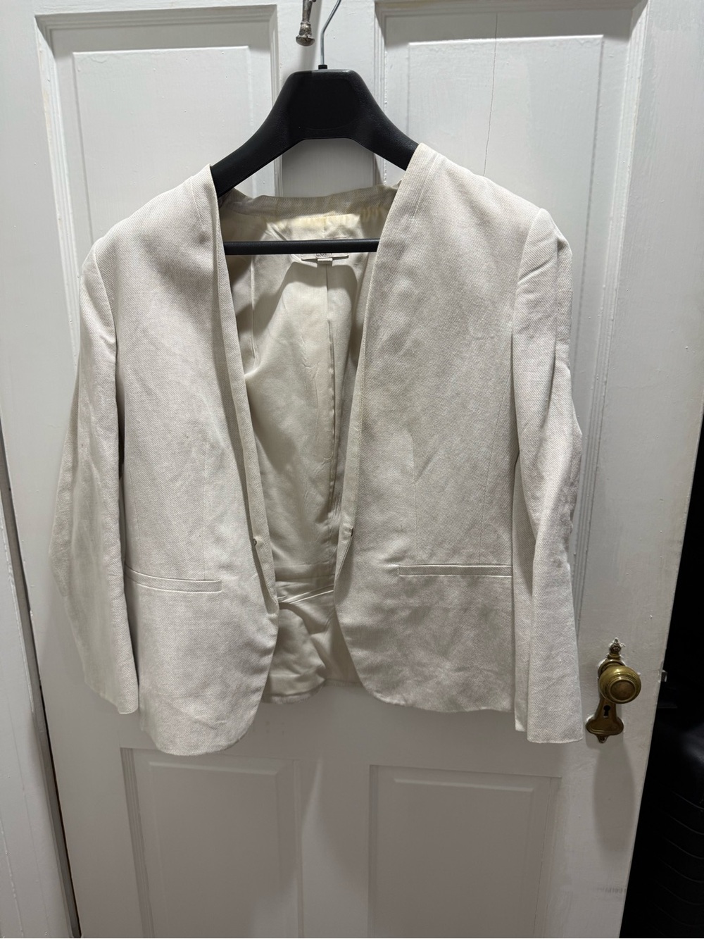 LOFT Cream Open-Front Blazer